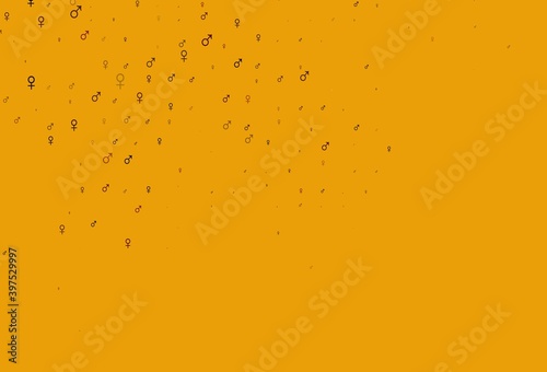 Light orange vector background with gender symbols.