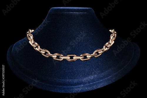 Jewelry gold braided chain around the neck