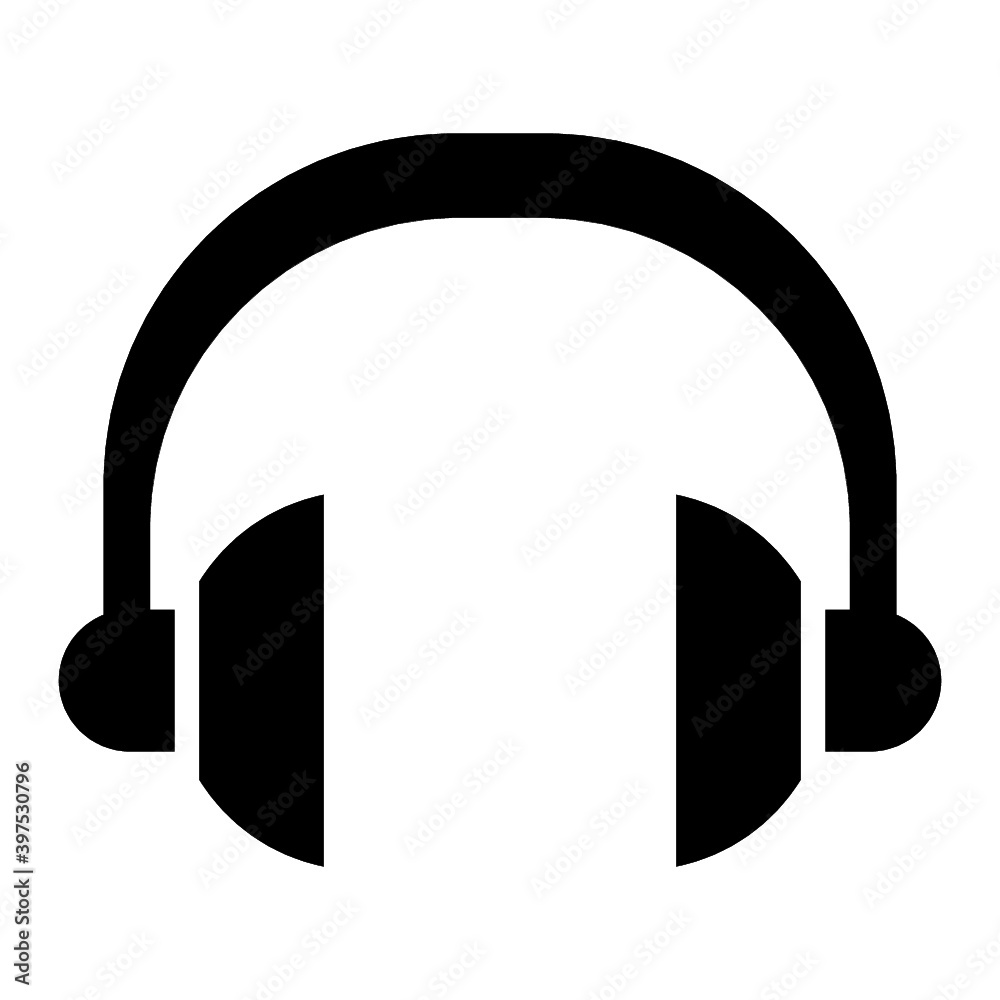 headphones icon on white background headphones icon on white background
