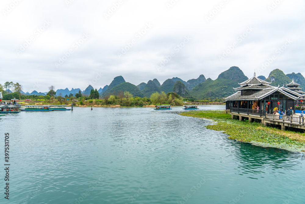Fototapeta premium The li River in Guilin, Guangxi Province, China