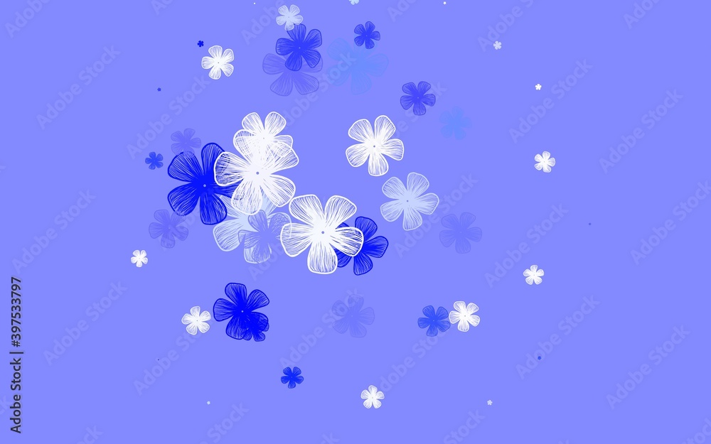 Light Blue, Yellow vector abstract backdrop with flowers. Light Blue, Yellow vector abstract backdrop with flowers.