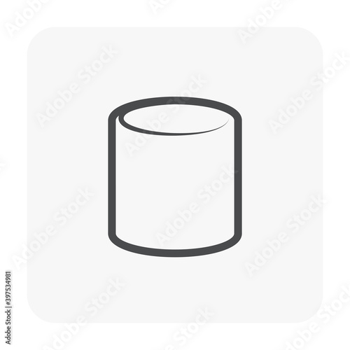 PVC plastic end cap hub vector icon. Connect by slip socket or solvent weld. Part of pipe fitting for closing end of pipe in pipeline. For plumbing, drainage, vent, waste, sewage and water supply.