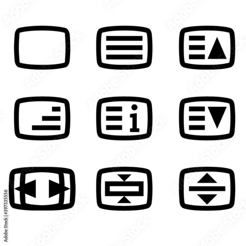 teletext icon set vector