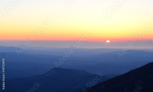 sunset in the mountains