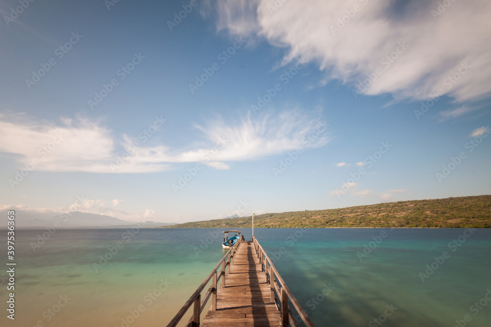 Fototapeta premium Wooden pier on Menjangan Island