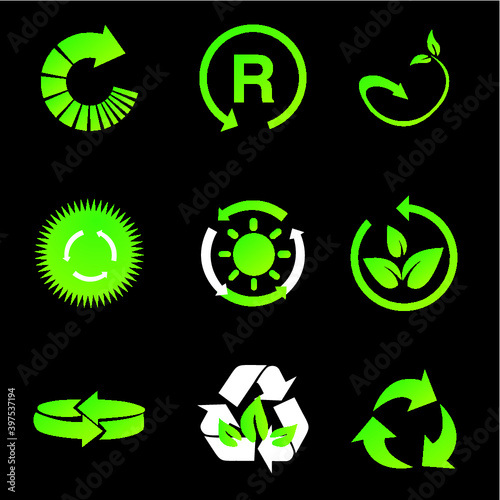 set of recycling icons