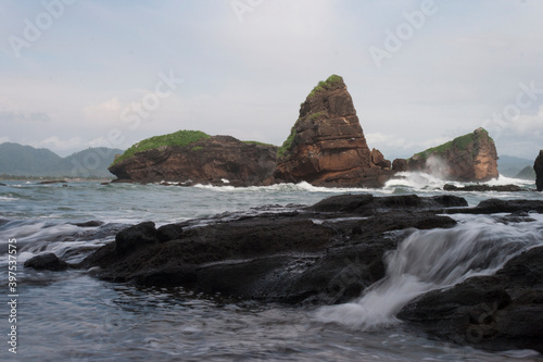 Tanjung Papuma Beach is a tourist destination in Jember district. A suitable place to enjoy sunrise and sunset in one area.