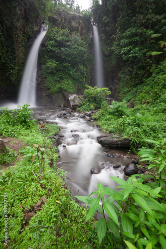 Tirto Kemanten Waterfall is one of the tourist objects in Wonorejo village, Kalibaru, Banyuwangi district.