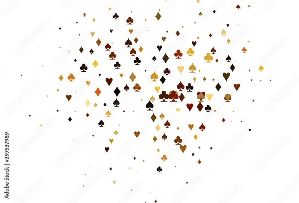 Fototapeta premium Light Orange vector background with cards signs.