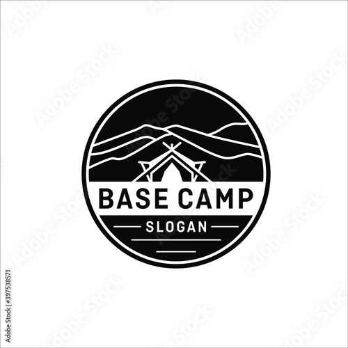 The mountain base camp summit