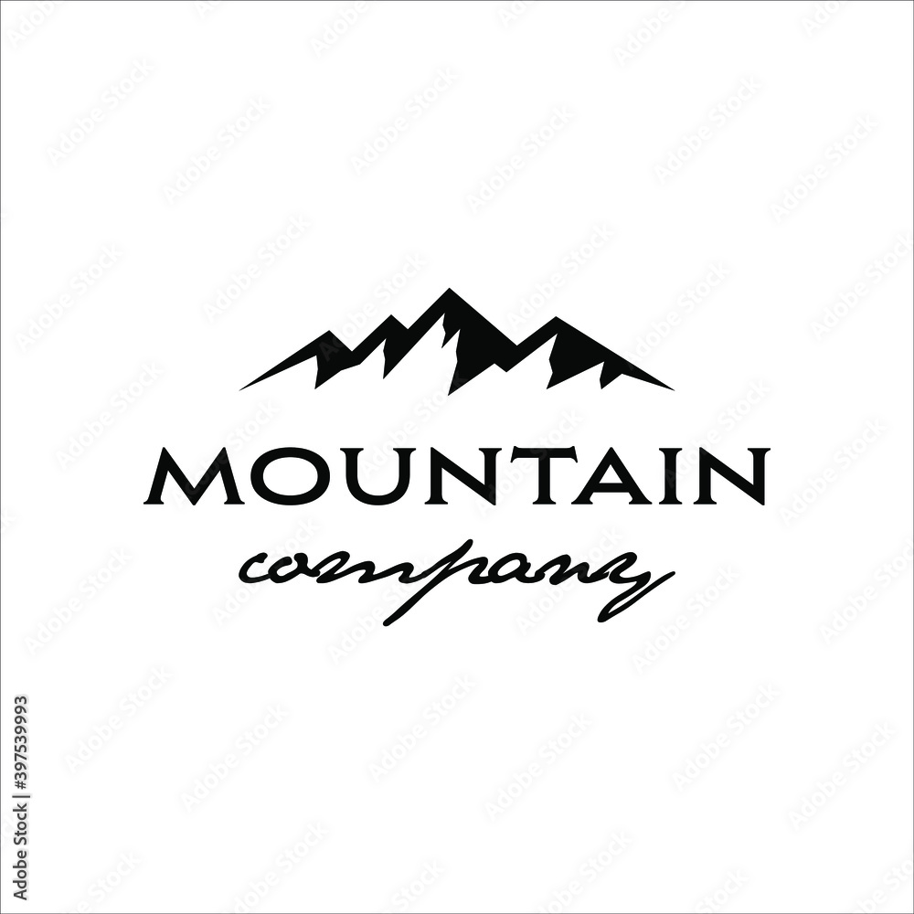 Mountain with a simple sharp line design Mountain with a simple sharp line design