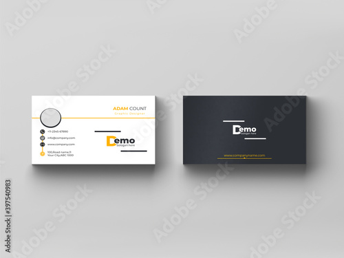 Creative and Clean Double-sided Business Card Template. Flat Design Vector Illustration. Simple Stationery Design Layout