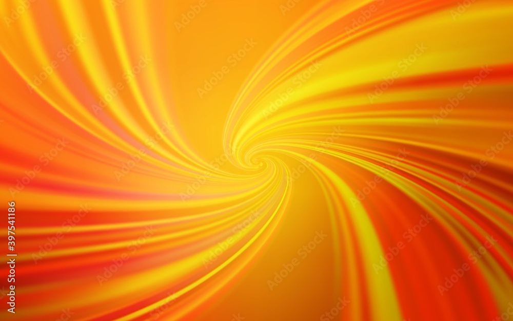 Light Orange vector background with bent lines.