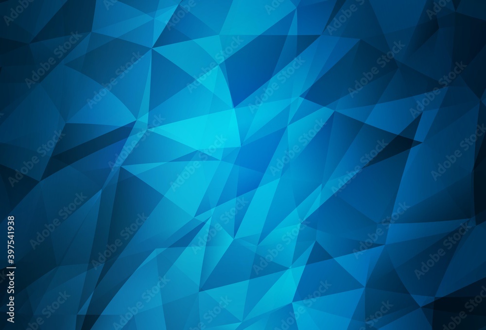 Dark BLUE vector polygon abstract layout. Dark BLUE vector polygon abstract layout.