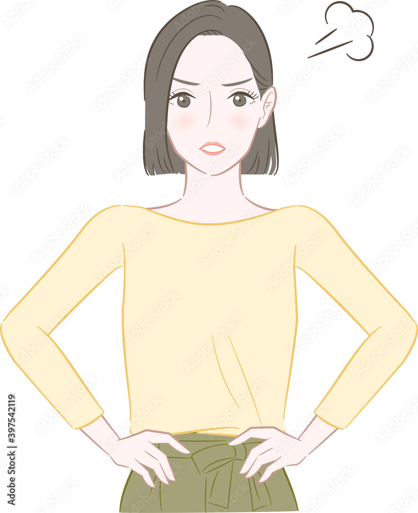 怒る女性のイラスト 怒る女性のイラスト