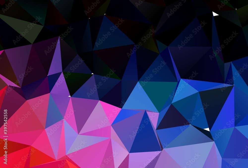 Obraz premium Light Blue, Red vector polygonal pattern.