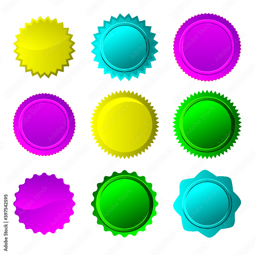 set of colorful labels set of colorful labels