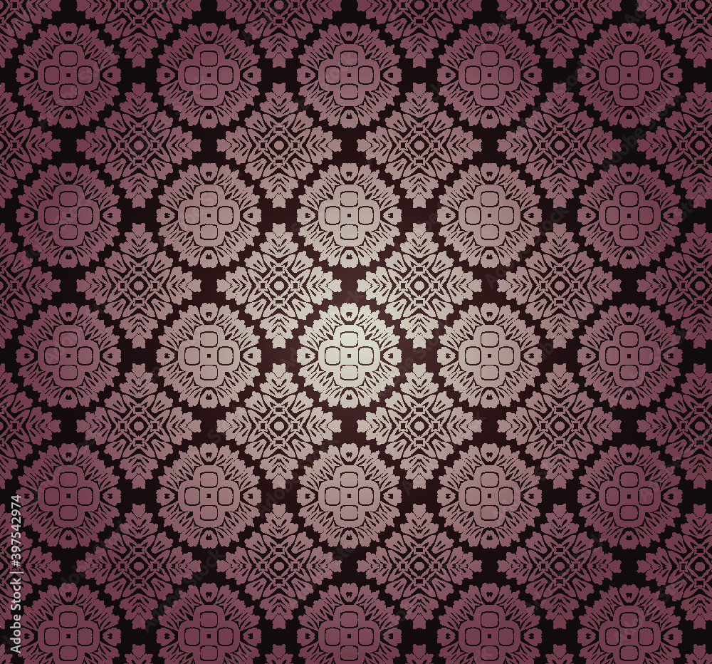 damask wallpaper with floral patterns Stock Vector | Adobe Stock