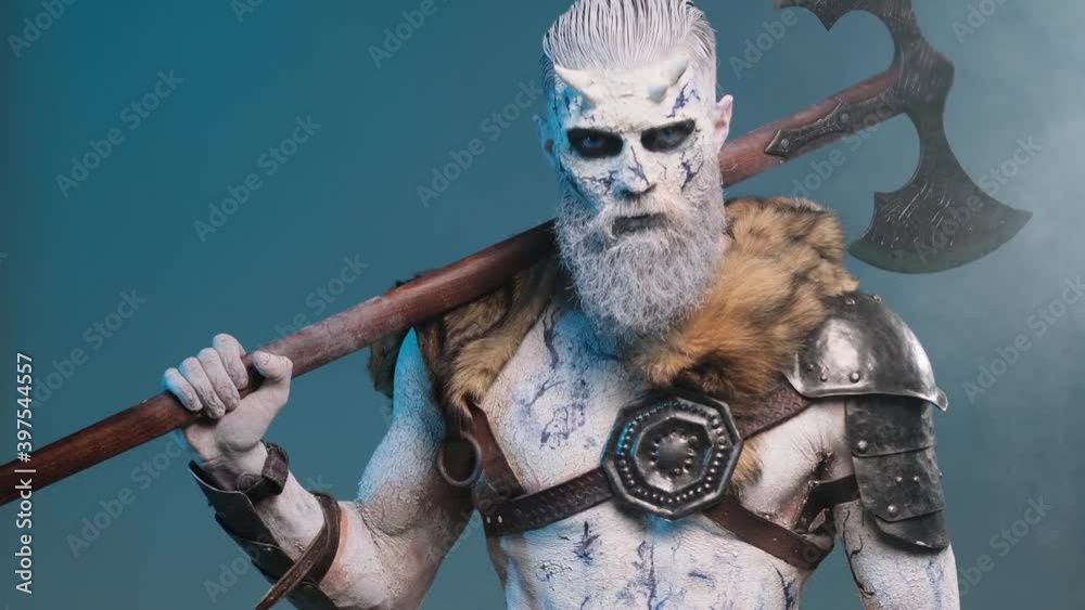 Undead Portrait Mysterious and dangerous portrait of a undead northern fighter with ...