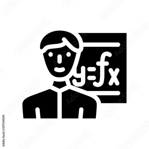 mathematician engineer worker glyph icon vector illustration