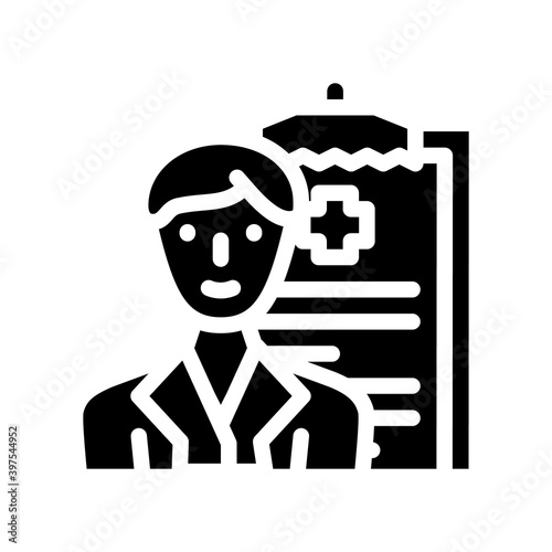 doctor worker glyph icon vector illustration black