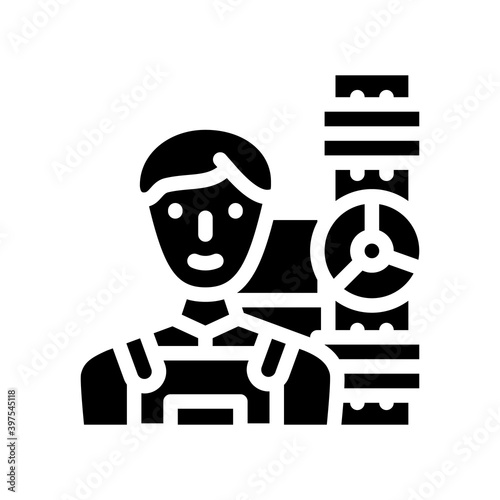 plumber worker glyph icon vector illustration black