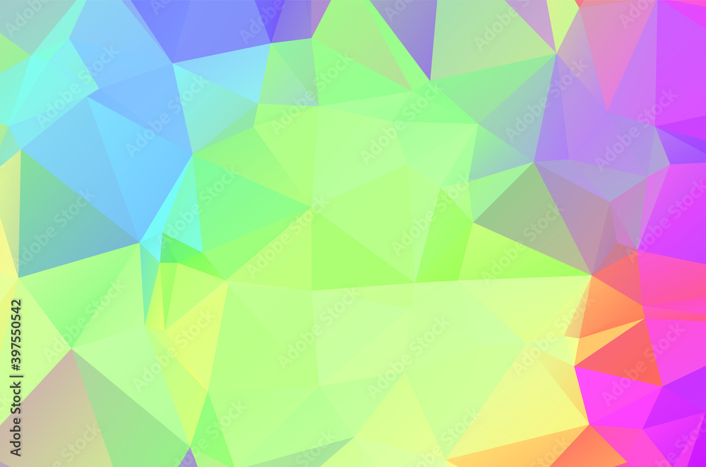 Obraz premium Green vivid abstract geometric background, vector from polygons triangle, mosaic