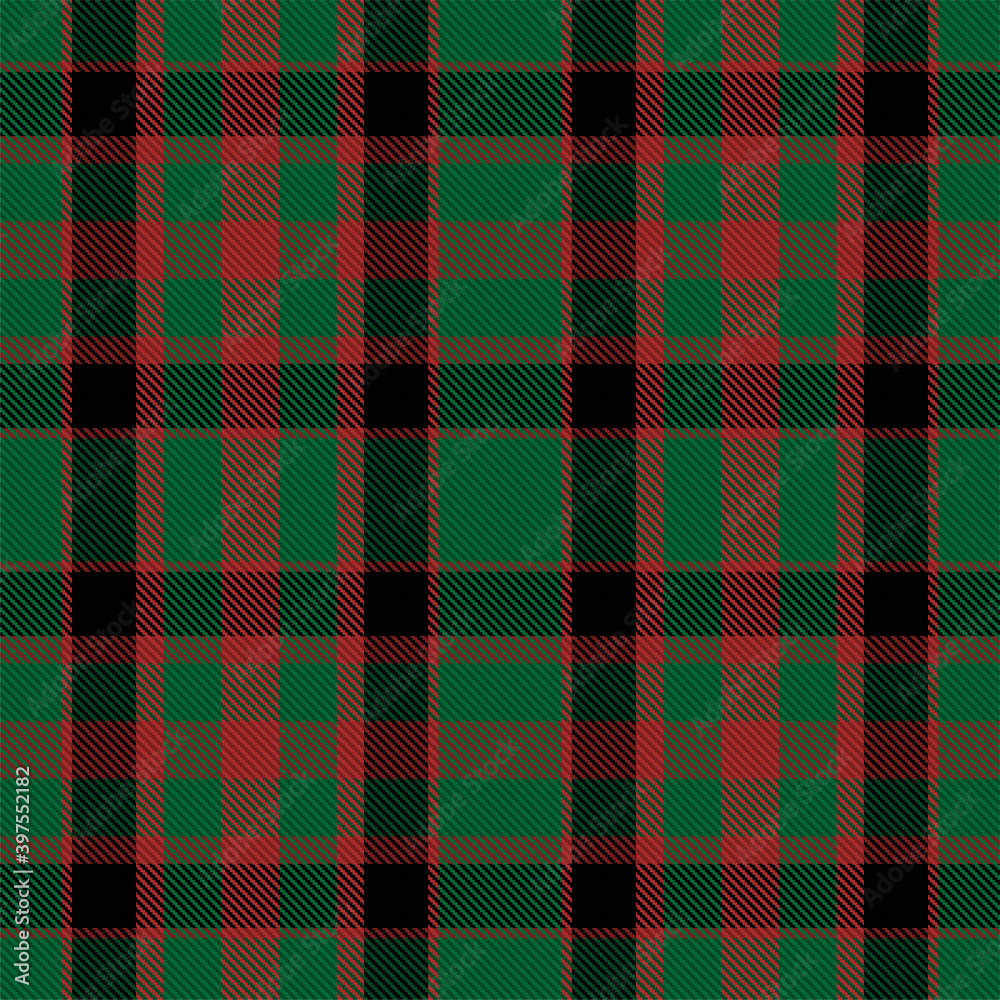 Tartan plaid pattern in green. Print fabric texture seamless. Check vector background.