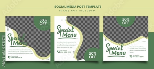 Culinary social media post templates, fit for restaurant