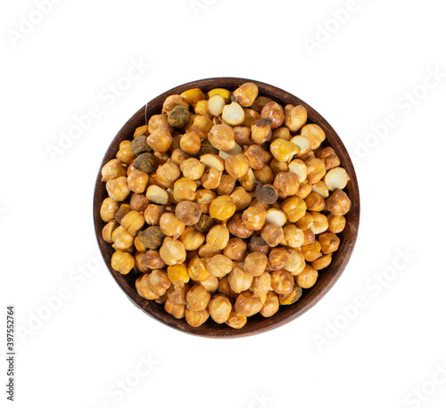Roasted Chickpea or Dry Gram on White Background