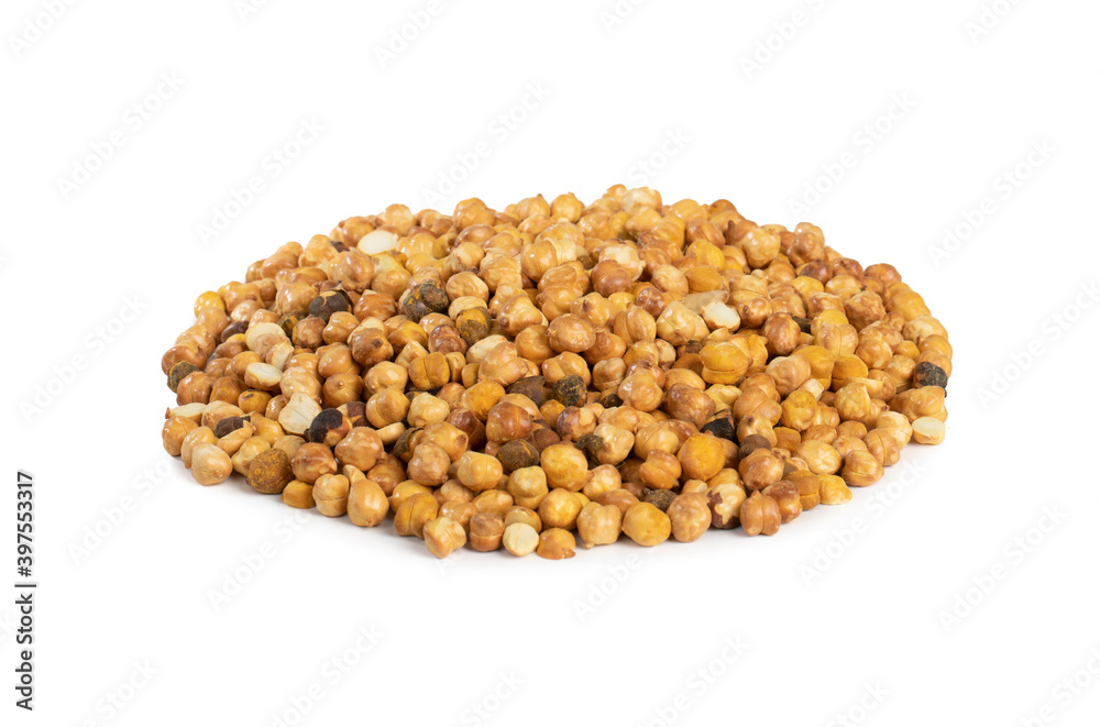 Roasted Chickpea or Dry Gram on White Background Roasted Chickpea or Dry Gram on White Background