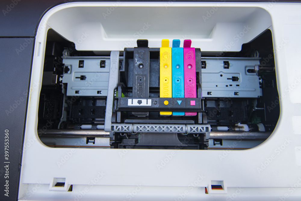 An ink cartridge or inkjet cartridge is a component of an inkjet printer that contains the ink four color An ink cartridge or inkjet cartridge is a component of an inkjet printer that contains the ink four color