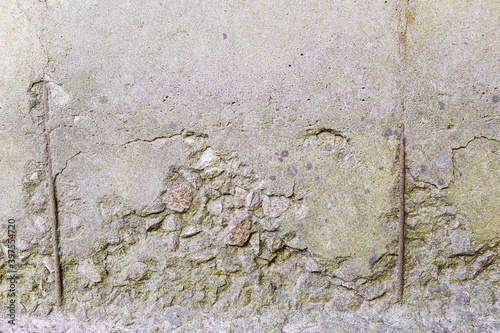 Old dirty destroyed concrete surface. background texture. Horizontal