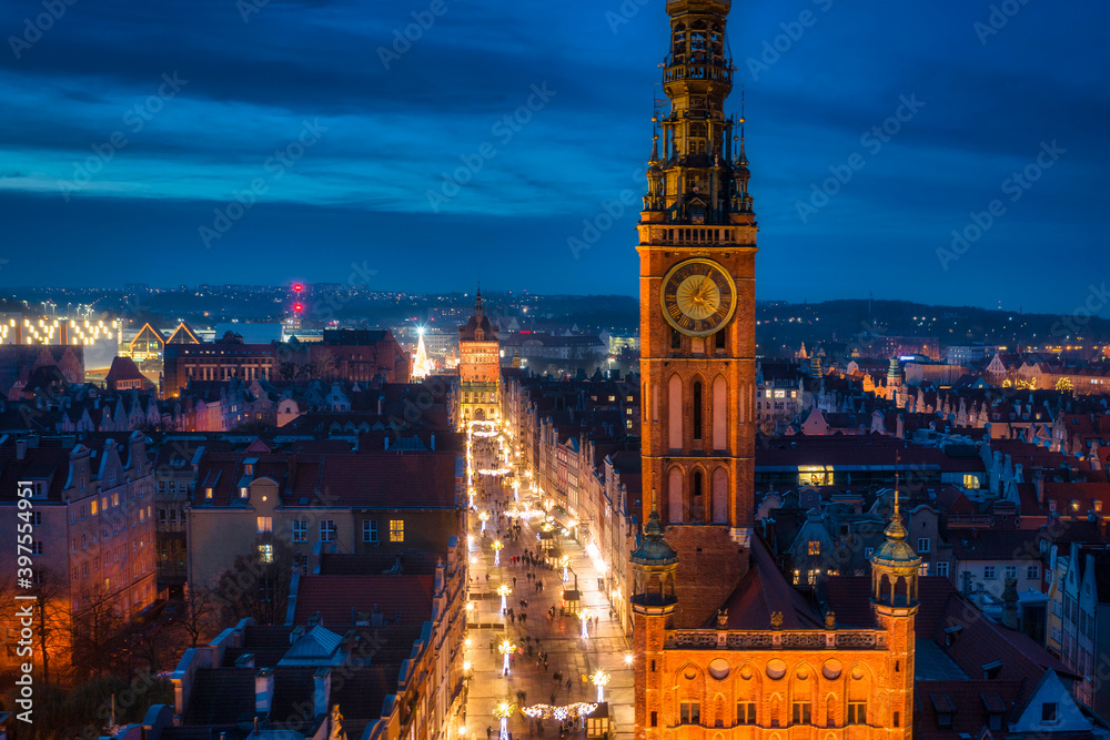 custom made wallpaper toronto digitalChristmas decorations in the old town of Gdansk at dusk, Poland