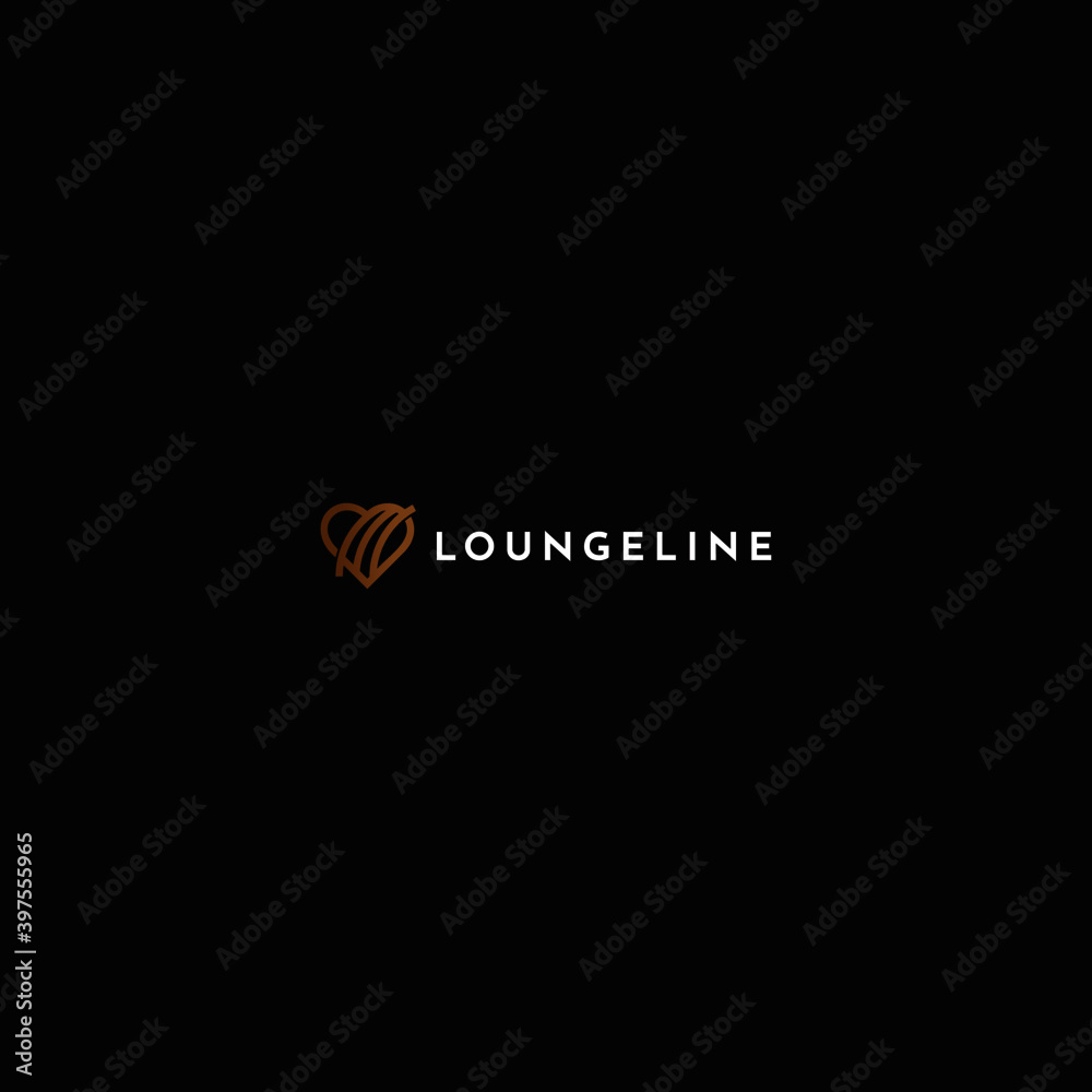 Fototapeta premium Loungline | Template Logo Love Icon with variation object