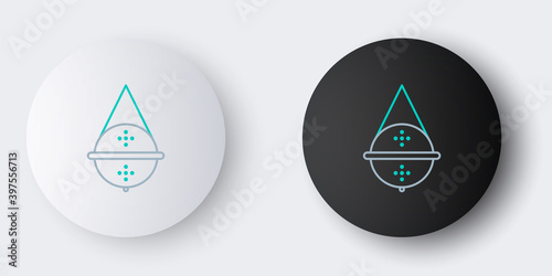 Line Ball tea strainer icon isolated on grey background. Colorful outline concept. Vector.