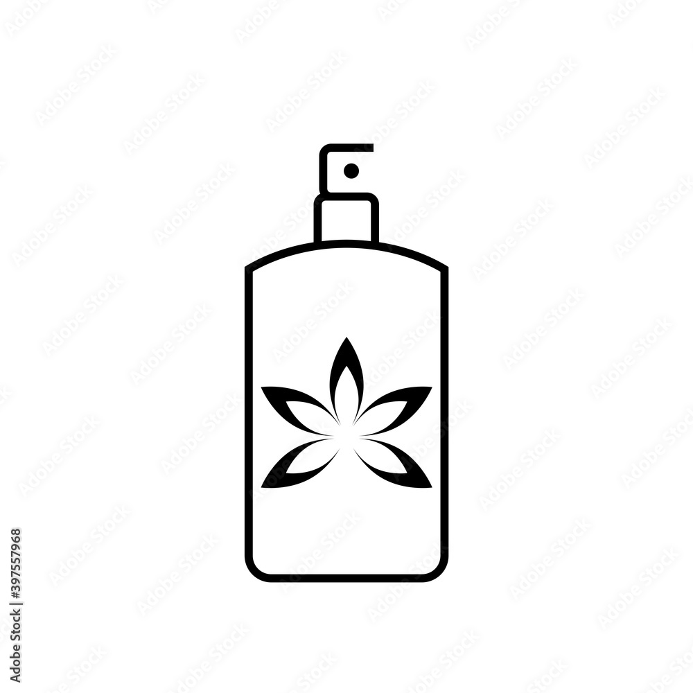 Perfume with lotus flower icon isolated on white background Perfume with lotus flower icon isolated on white background