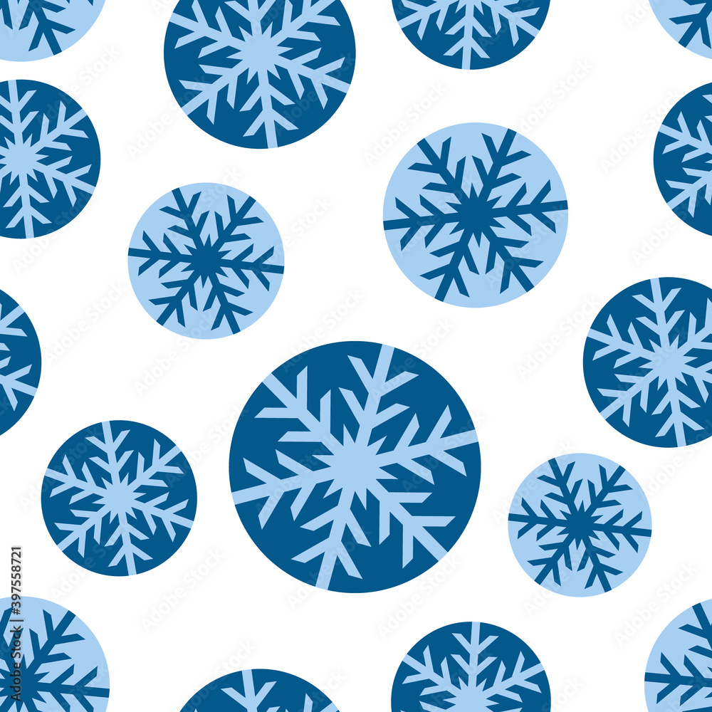 Сhristmas seamless pattern with circles and snowflakes. Vector design Сhristmas seamless pattern with circles and snowflakes. Vector design