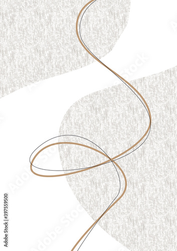 Beautiful image with curly lines and abstract shapes