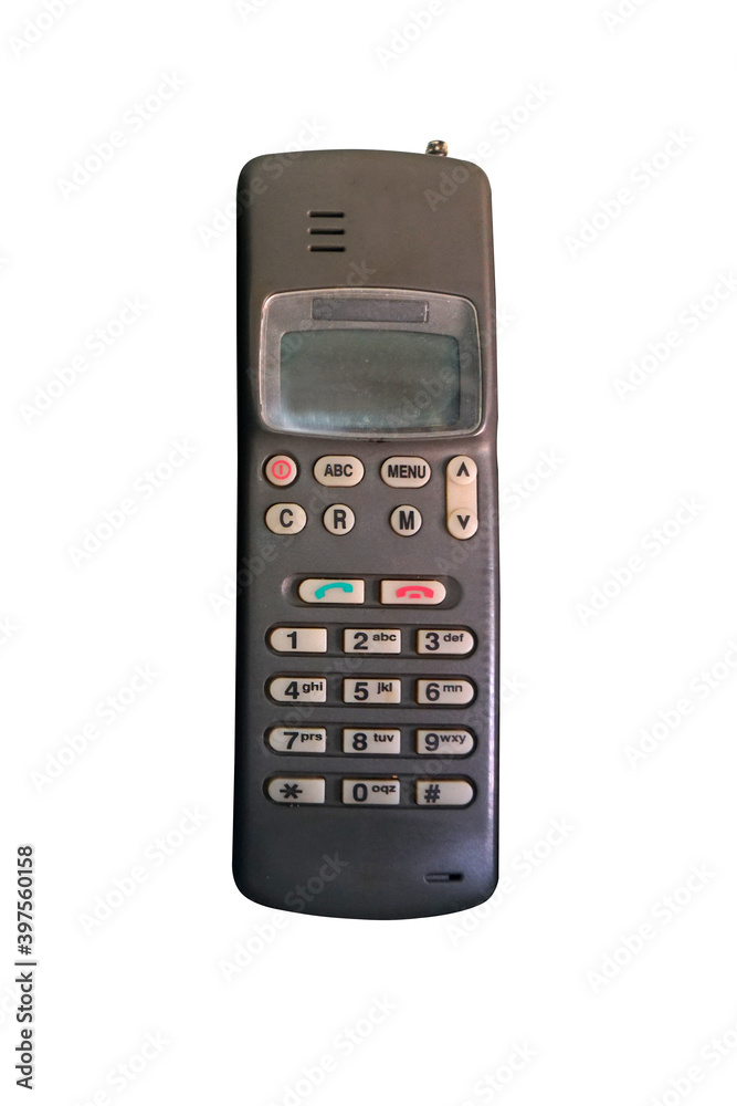 Old cell phone, mobile phone isolated on white background with clipping path. Old cell phone, mobile phone isolated on white background with clipping path.
