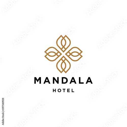 Abstract mandala flower swirl logo icon vector design. Elegant premium ornament vector logotype symbol. logo for hotel,spa,salon, and atelier