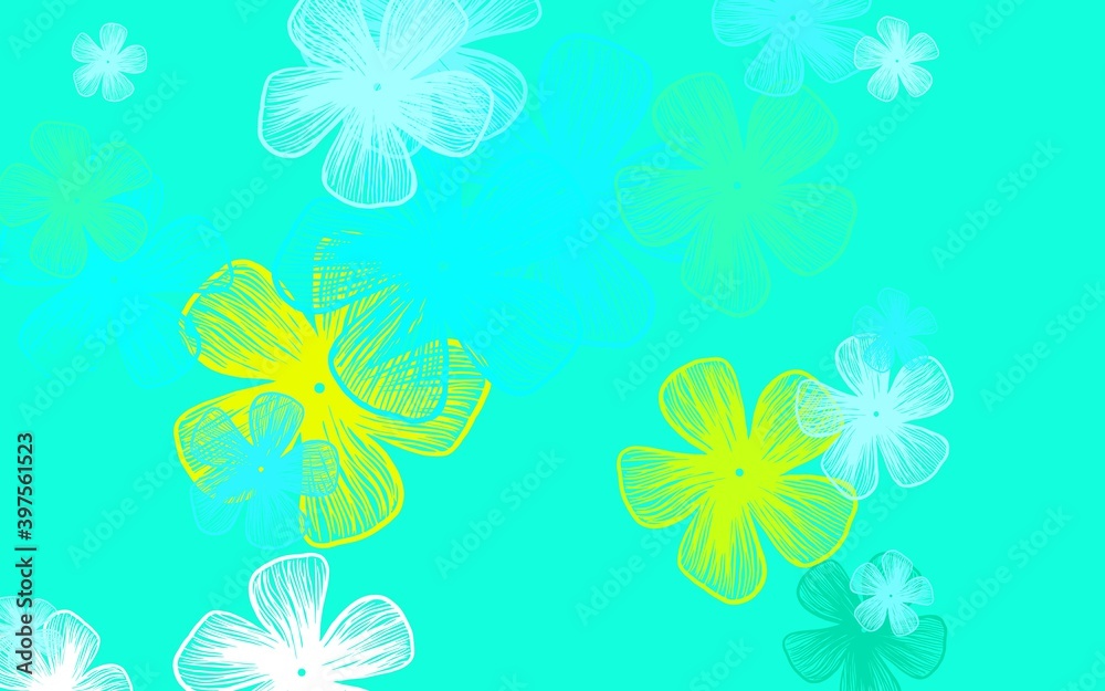 Light Blue, Green vector abstract backdrop with flowers. Light Blue, Green vector abstract backdrop with flowers.