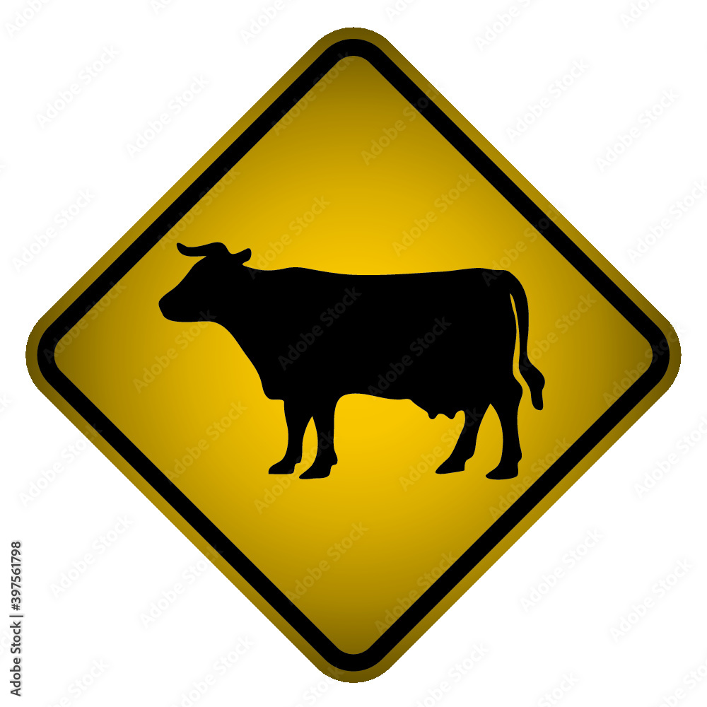 cattle crossing sign