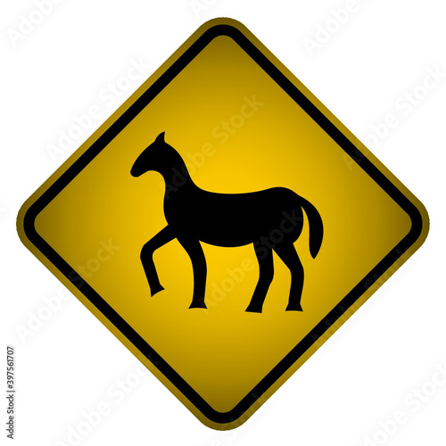 horse warning sign
