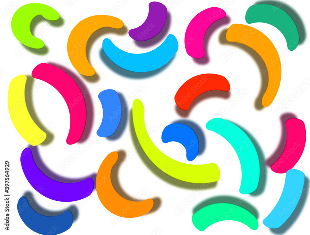 beaufull multicolor arc shape patter on white background . beaufull multicolor arc shape patter on white background .