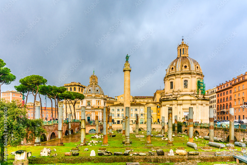 Ruins of the Roman Forum in  Rome