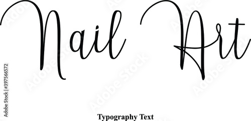 Nail Art Typography Text On White Background