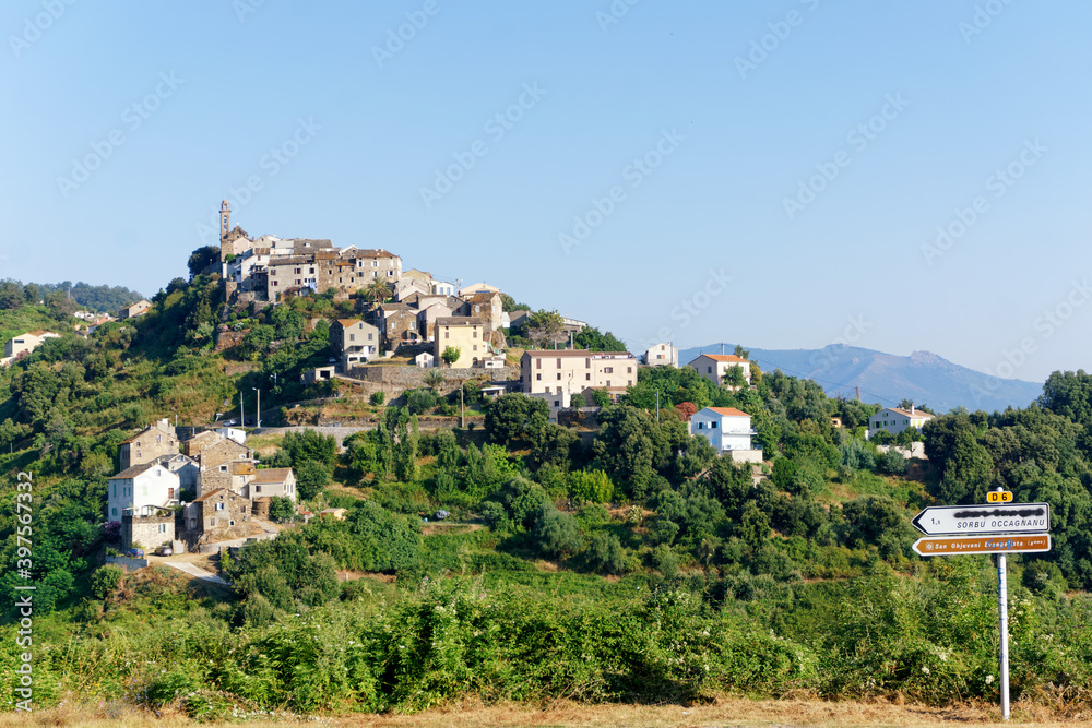 Sorbo Ocagnano village in Upper Corsica                          