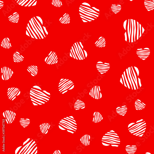 Abstract Heart Seamless Pattern Background. Vector Illustration