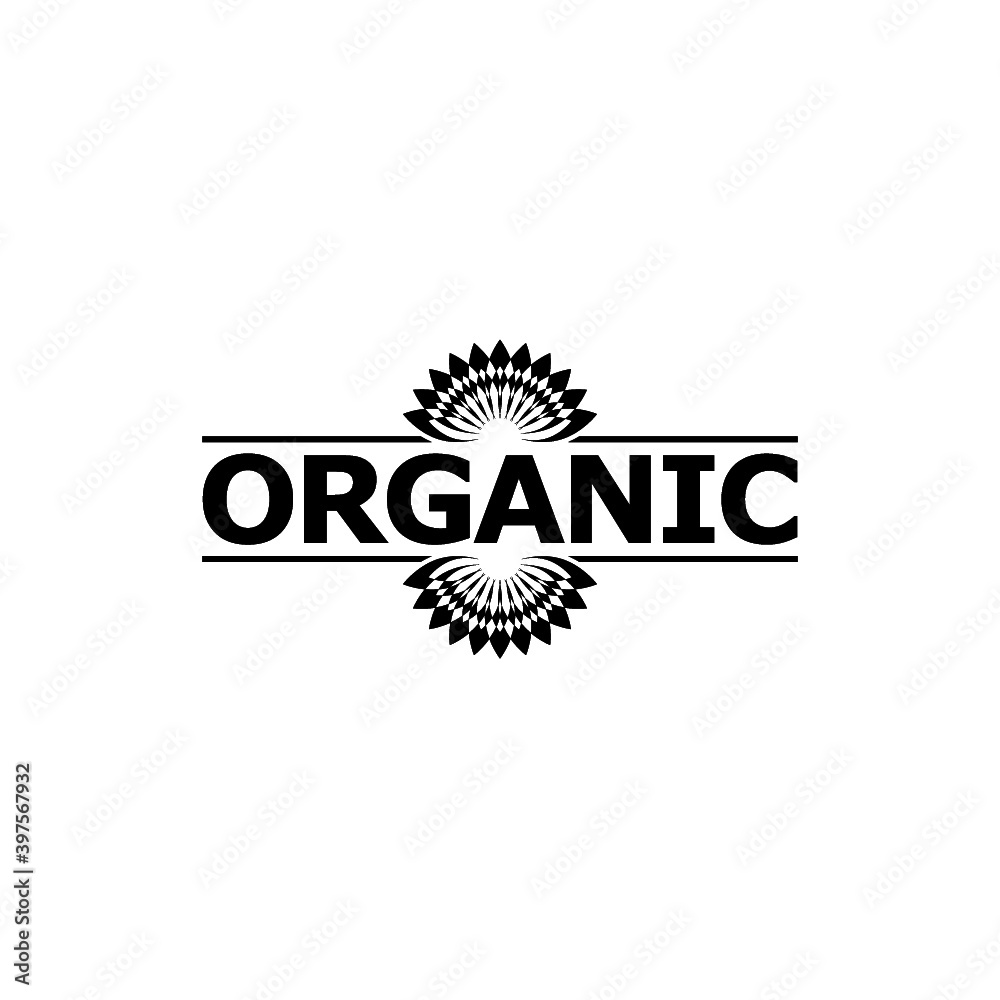 Fototapeta premium Lotus Logo. Word Organic Flower icon abstract design isolated on white background